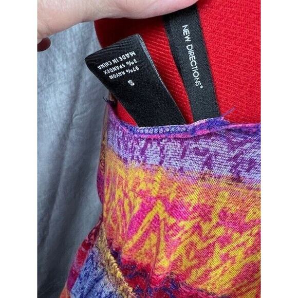 New Directions Women’s Dress Size Small Pink Multicolor Sleeveless V-Neck - Picture 5 of 5